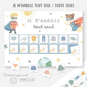 Tableau habillage - Je m'habille seul