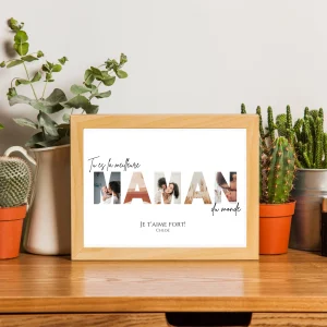 Affiche personnalisée pour maman avec photos – Cadeau unique pour la Fête des Mères