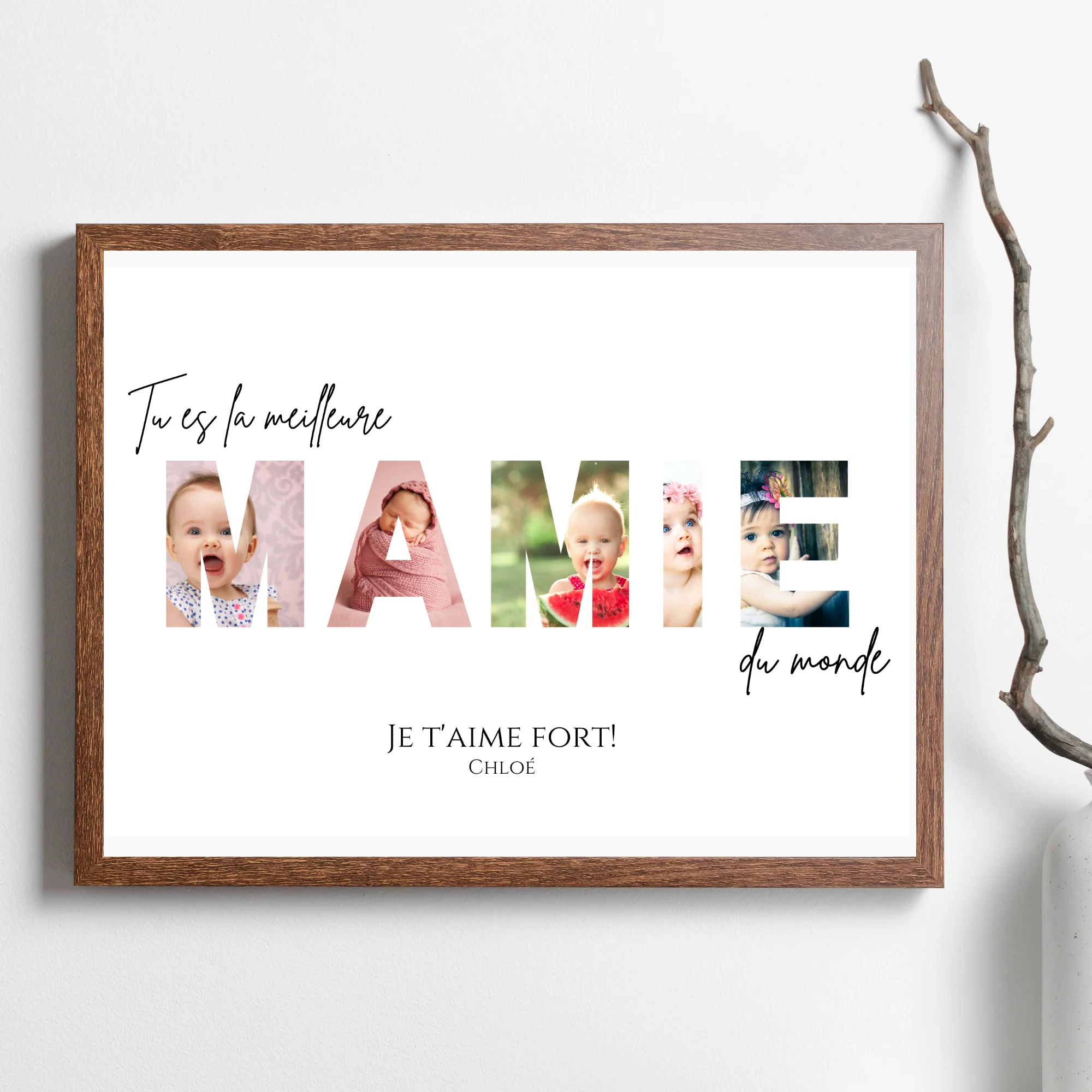 Affiche mamie personnalisée photos - cadeau personnalisé mamie par Le Temps des Paillettes – Image 6