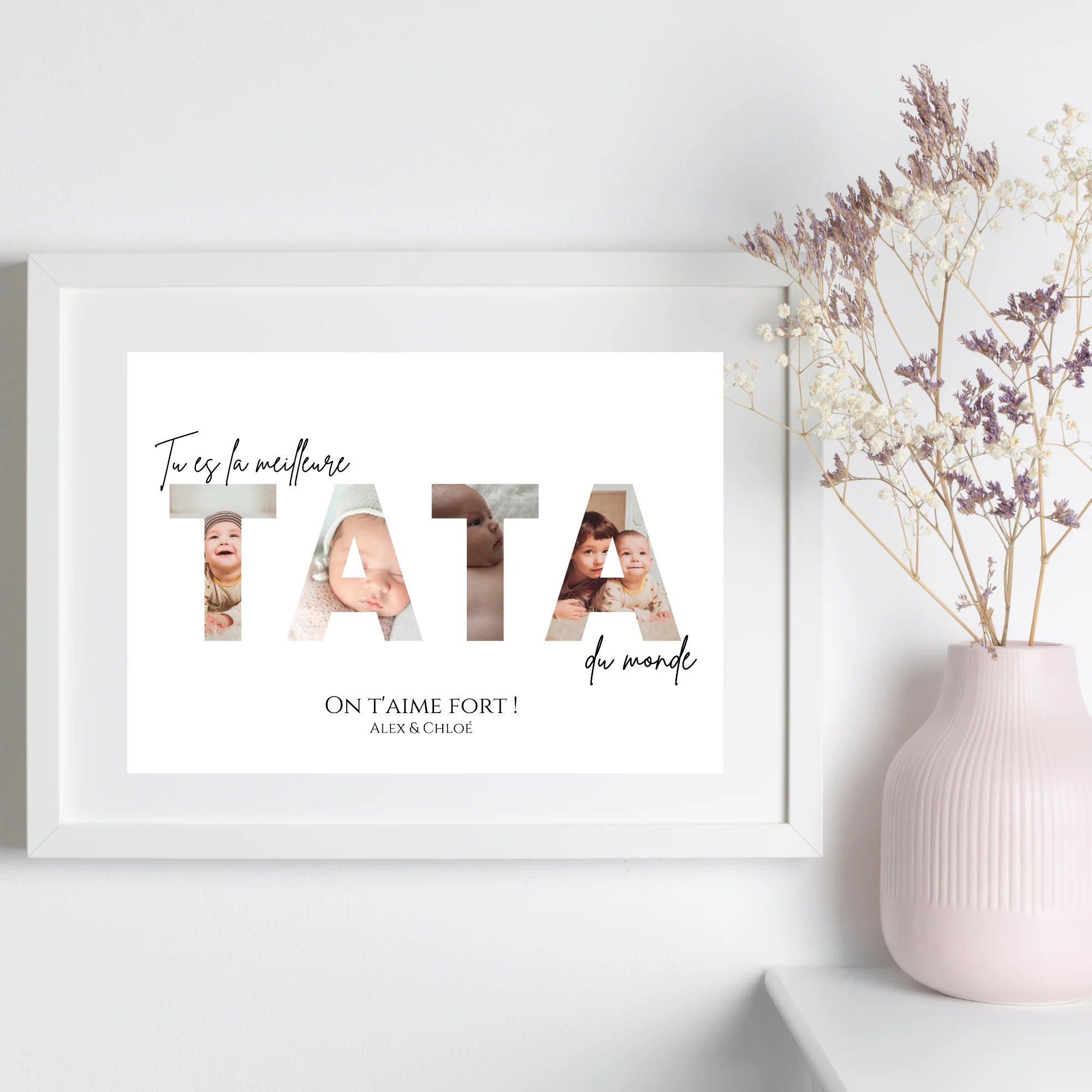 Affiche tata personnalisée photos - cadeau personnalisé tata par Le Temps des Paillettes – Image 7