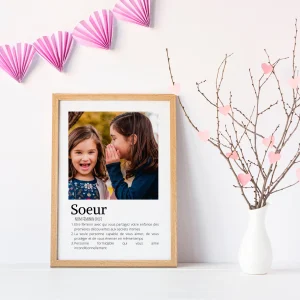Affiche soeurs personnalisée photos - cadeau personnalisée soeurs par Le Temps des Paillettes
