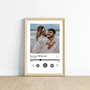 Affiche chanson personnalisée pour couple - Cadeau de Saint valentin- cadre couple personnalisé par Le Temps des Paillettes
