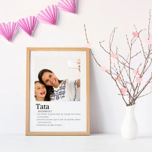 Affiche tata personnalisée photos - cadeau personnalisé tata par Le Temps des Paillettes