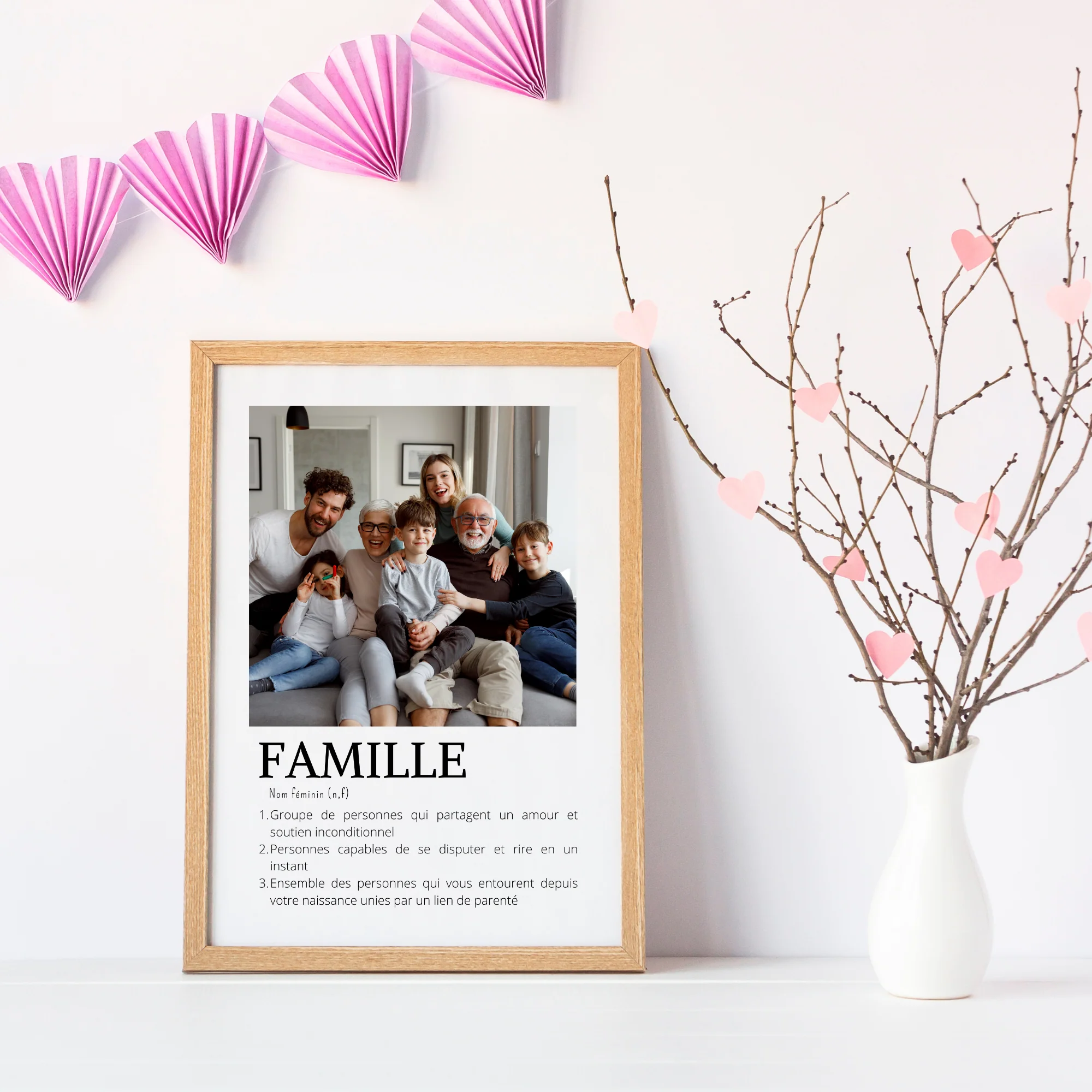 Affiche famille personnalisée photos - cadeau personnalisée pour famille par Le Temps des Paillettes