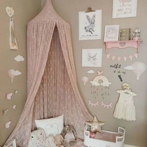 Ciel de Lit bébé Rose transparent