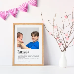 Affiche parrain personnalisée photos - cadeau personnalisé parrain par Le Temps des Paillettes