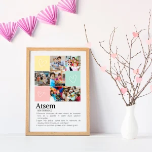 Affiche ATSEM personnalisée photos - cadeau personnalisée ATSEM par Le Temps des Paillettes