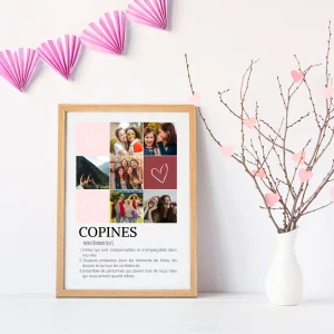 Affiche copines personnalisée photos - cadeau personnalisée BFF Meilleures amies par Le Temps des Paillettes