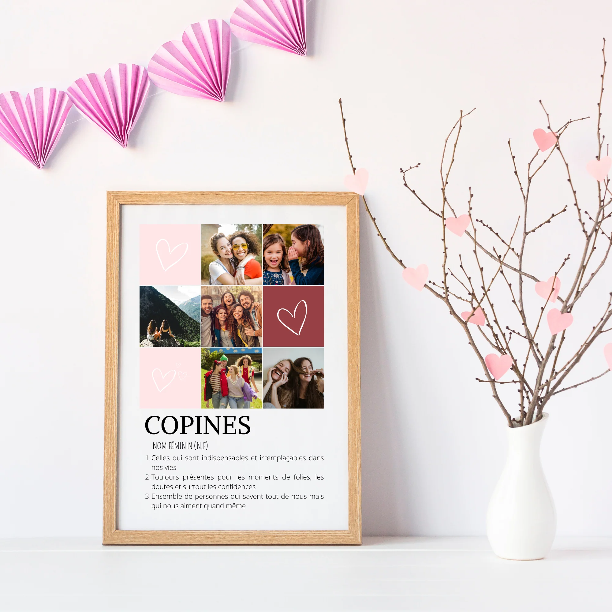 Affiche copines personnalisée photos - cadeau personnalisée BFF Meilleures amies par Le Temps des Paillettes