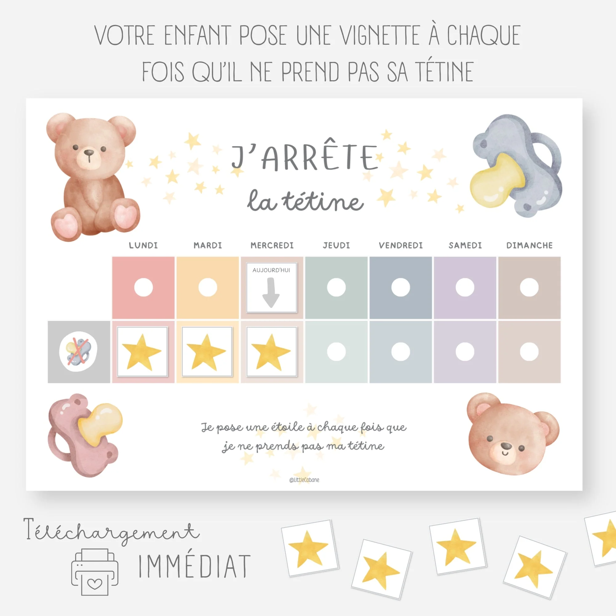 Tableau stop tétine - J'arrête la tétine – Image 2