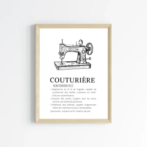 Affiche définition couturière - cadeau pour couturière tricoteuse personnalisée par Le Temps des Paillettes