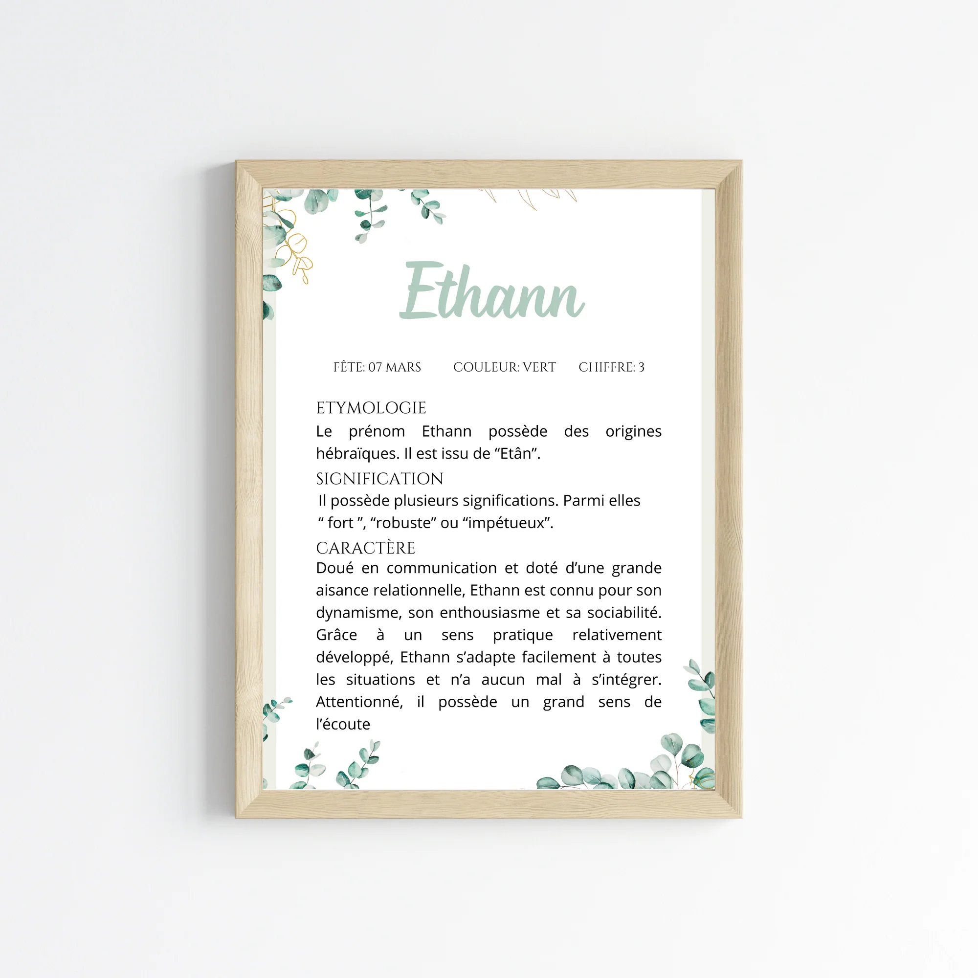 Affiche prénom enfant eucalyptus , étymologie & caractère prénom – Image 2