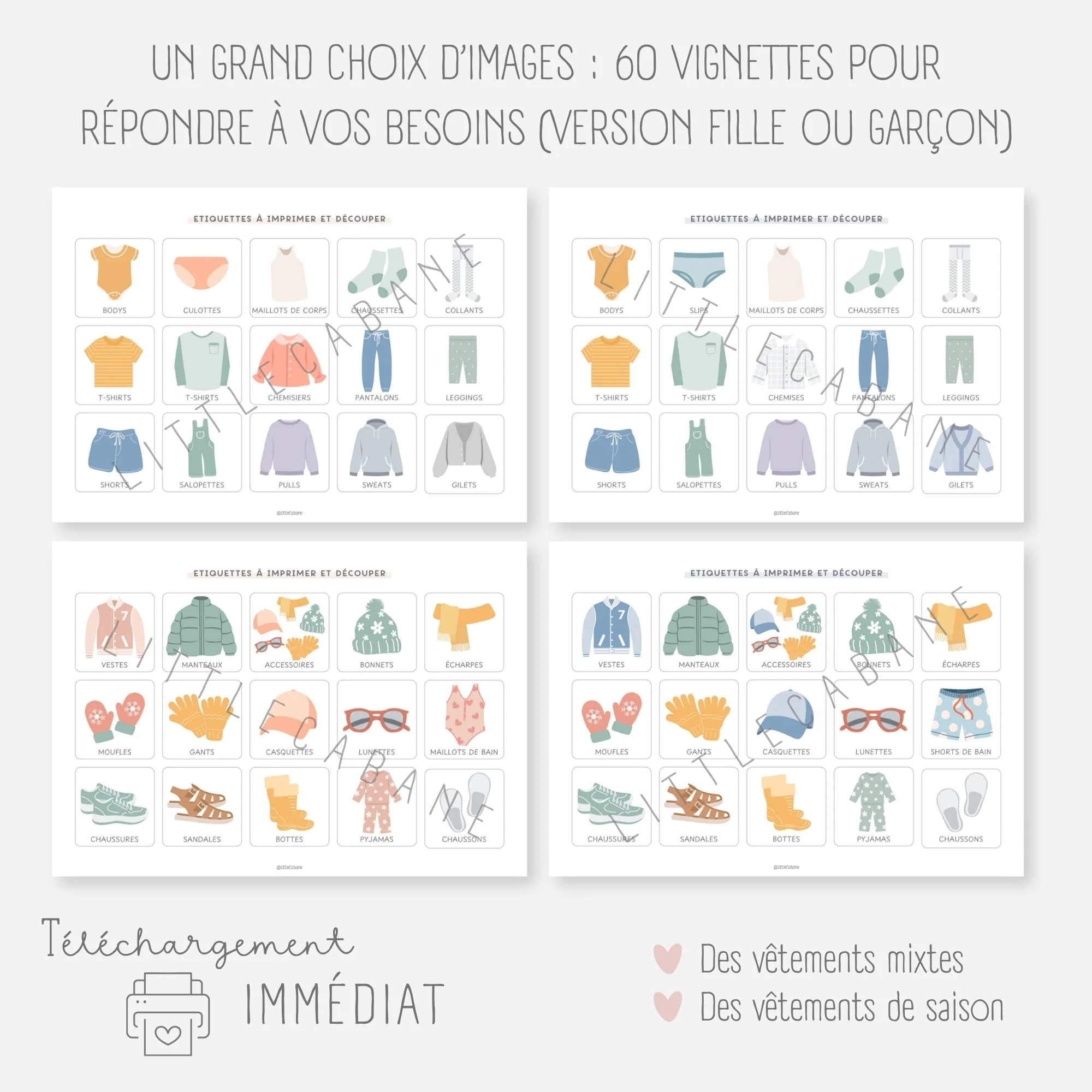 Etiquettes rangement des vĂȘtements enfant â Image 2