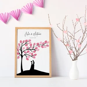 Arbre à empreintes personnalisé mariage  / couple - Affiche à imprimer par le Temps des Paillettes