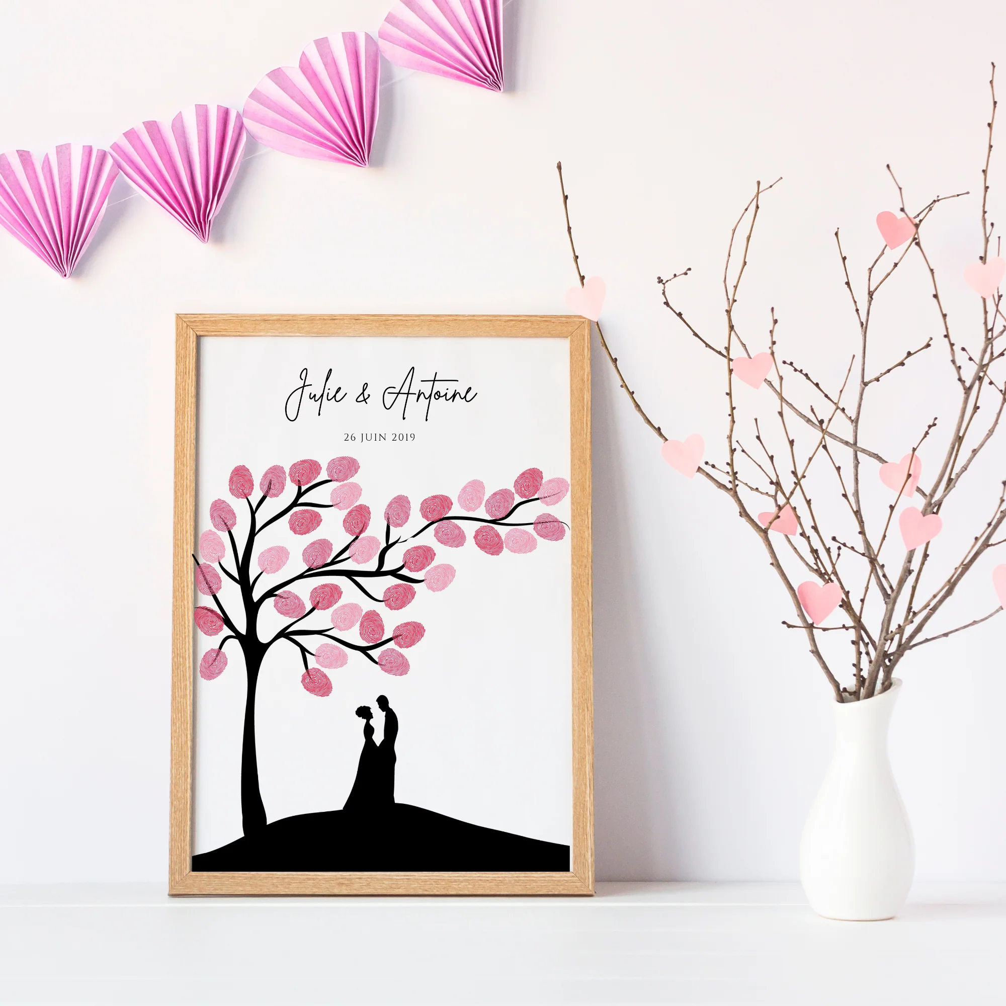Arbre à empreintes personnalisé mariage / couple - Affiche à imprimer par le Temps des Paillettes