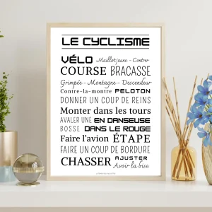 Affiche cyclisme - Affiche mots et expressions du vélo - Poster cyclisme par Le Temps des Paillettes