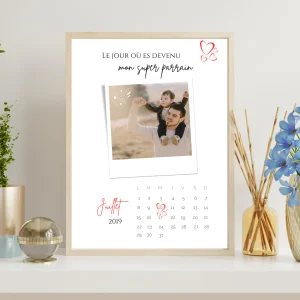 Affiche parrain personnalisée photos - cadeau personnalisé parrain par Le Temps des Paillettes