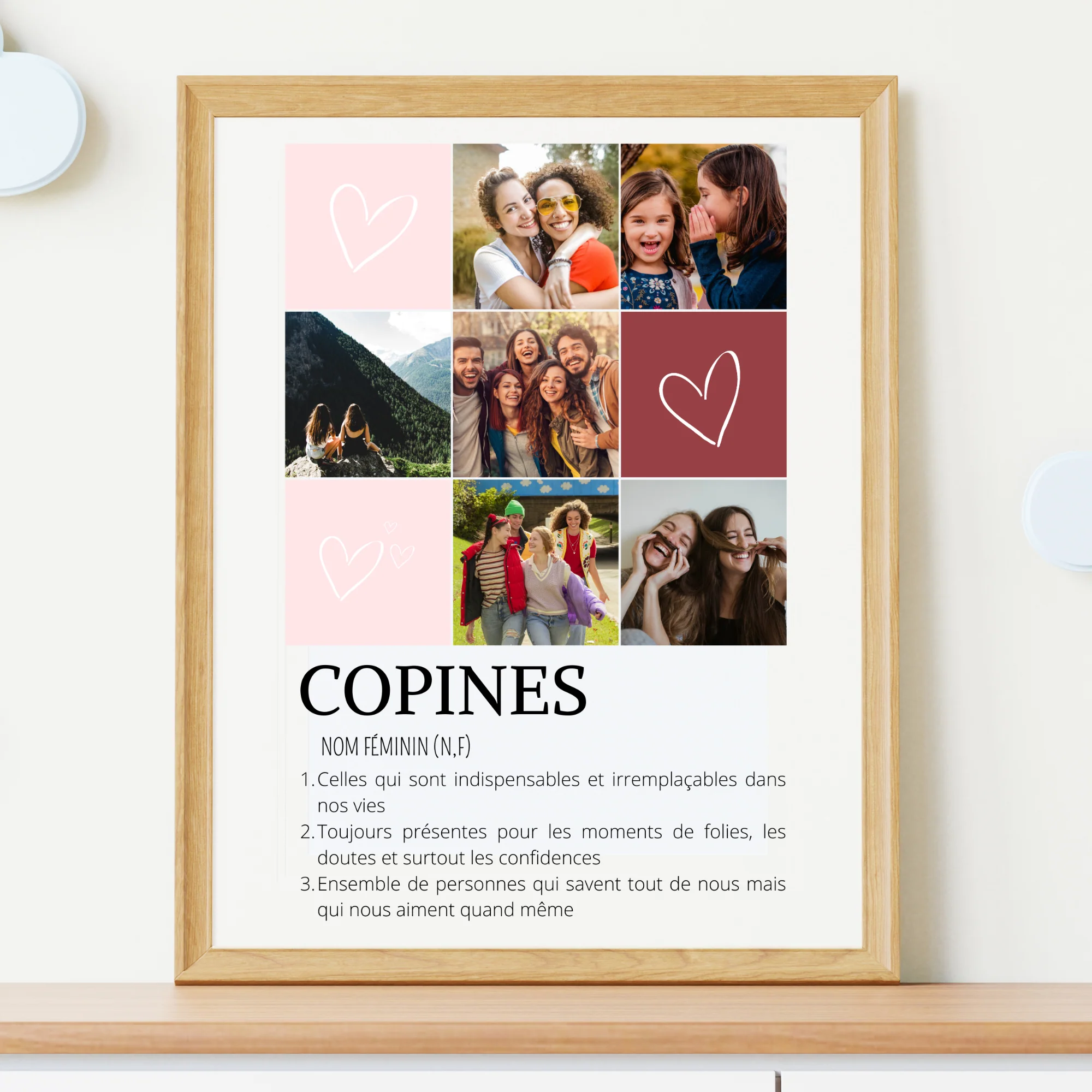 Affiche copines personnalisée photos - cadeau personnalisée BFF Meilleures amies par Le Temps des Paillettes – Image 3