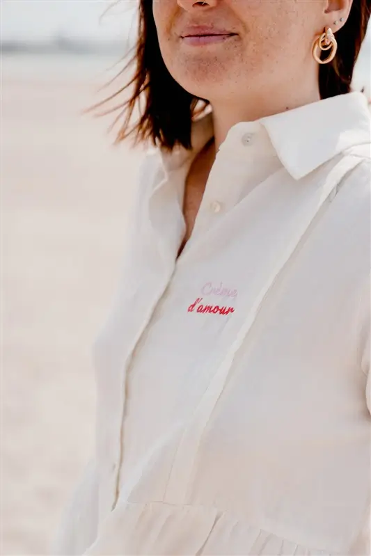 Blouse de Grossesse et Allaitement "Crème d'Amour" (Crème) – Image 7