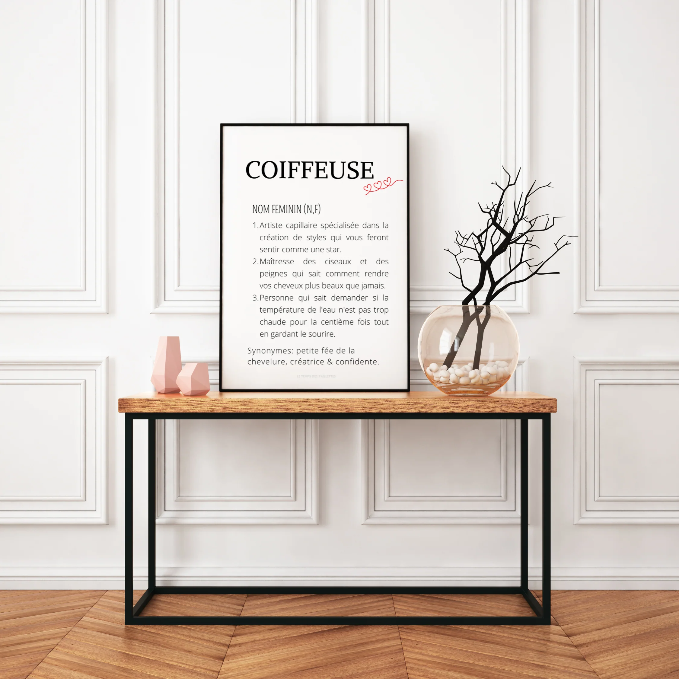 Affiche définition coiffeuse - Affiche minimalistes coiffeuse - Affiche salon de coiffure par Le Temps des Paillettes – Image 2