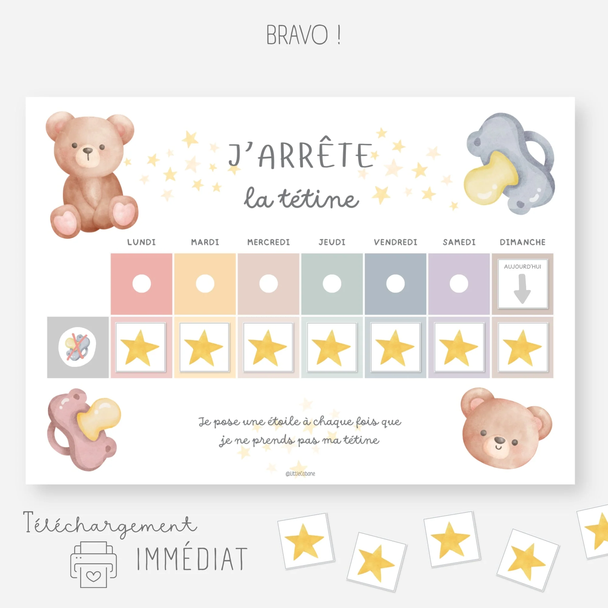 Tableau stop tétine - J'arrête la tétine – Image 3
