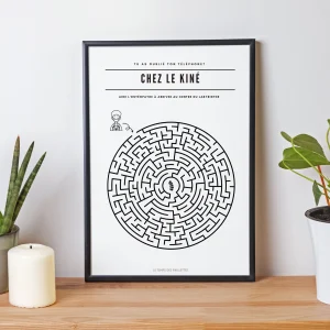 Poster Labyrinthe Salle d’Attente Kiné - Affiche Minimaliste