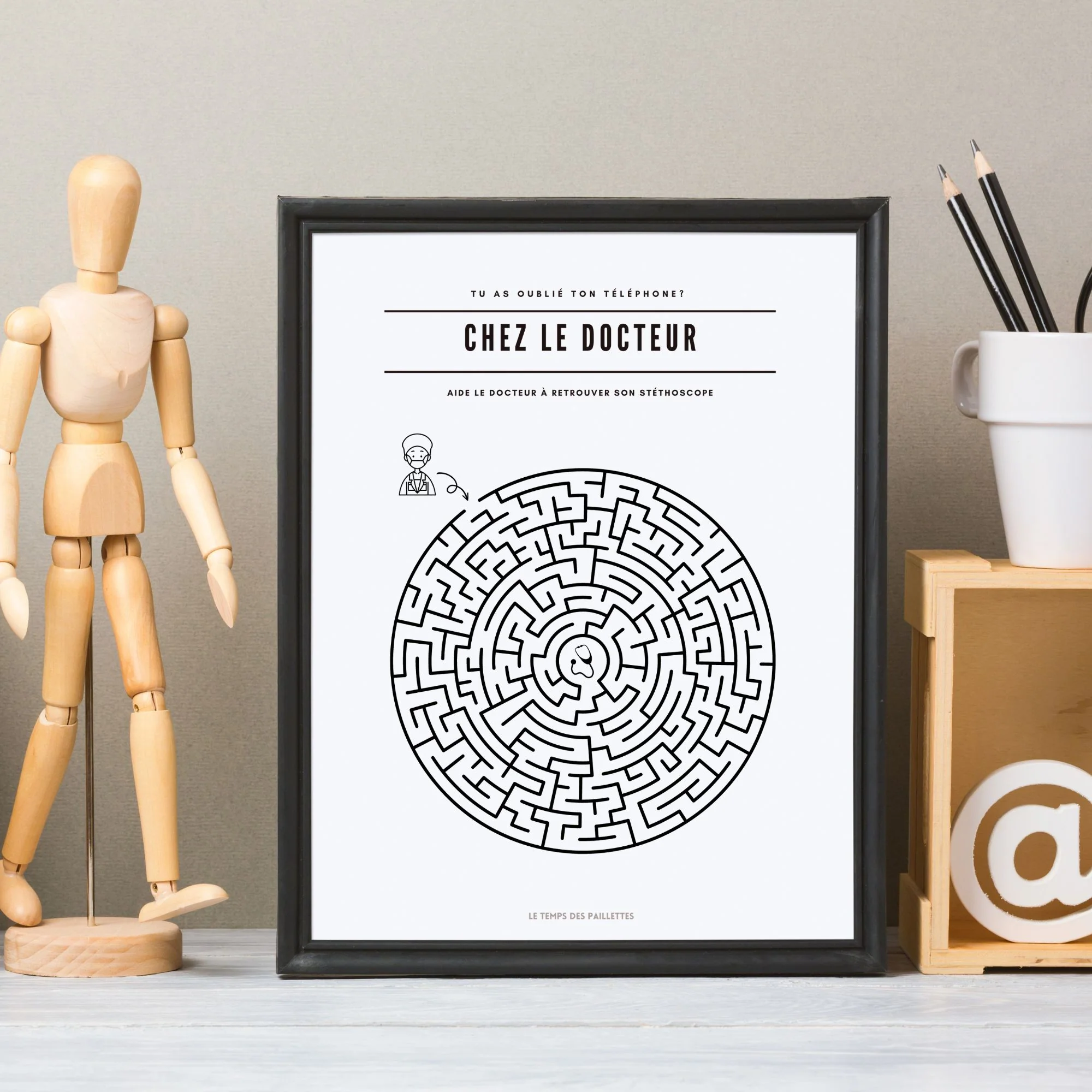 Poster labyrinthe Chez le docteur - Affiche minimalistes Chez le docteur - Affiche salle d'attente par Le Temps des Paillettes – Image 4