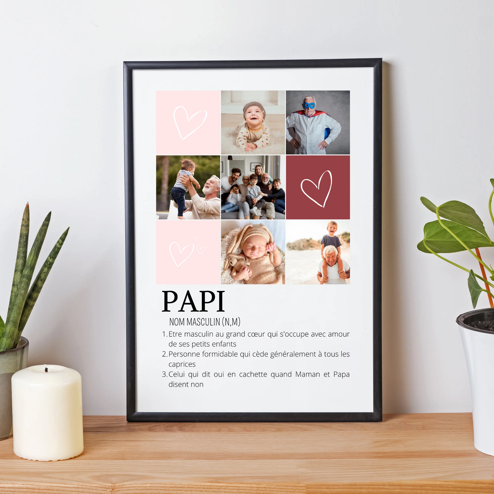 Affiche papi personnalisée photos - cadeau personnalisé papi par Le Temps des Paillettes – Image 2