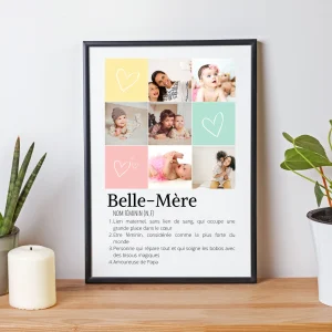 Affiche photos belle-mère personnalisée - Cadeau fête des mères