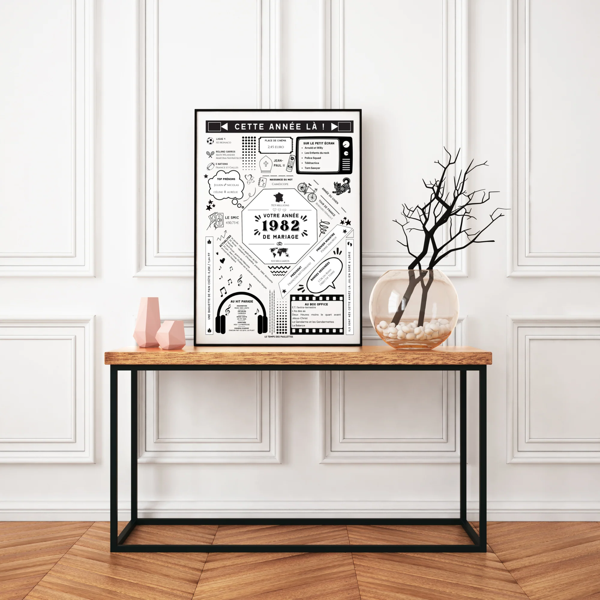 Affiche 1982 Noces de Fer - Marié en 1982 - Anniversaire de mariage 41 ans par Le Temps des Paillettes – Image 2