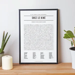 Poster Mots Mêlés pour salle d'attente kiné - Affiche minimaliste