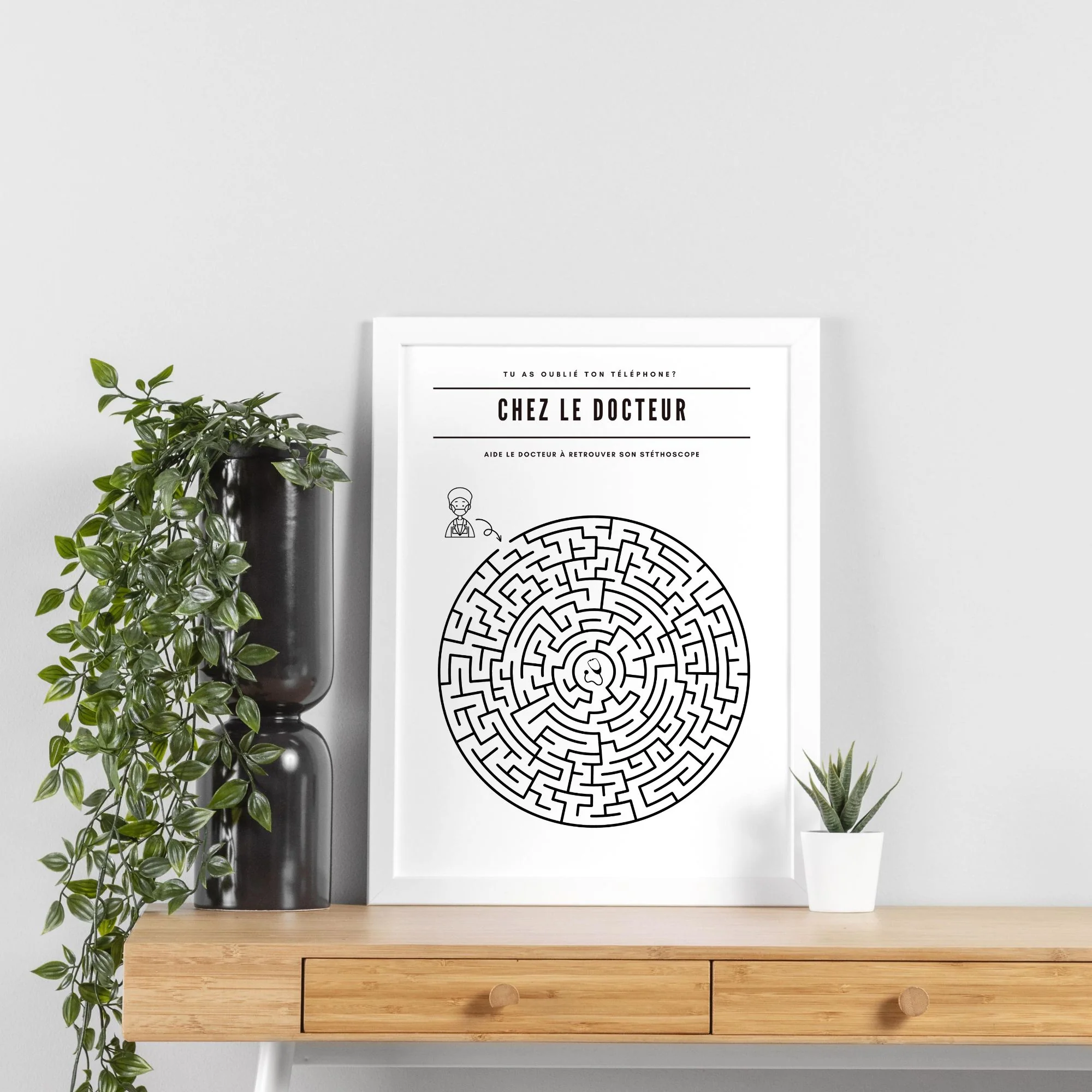 Poster labyrinthe Chez le docteur - Affiche minimalistes Chez le docteur - Affiche salle d'attente par Le Temps des Paillettes – Image 5