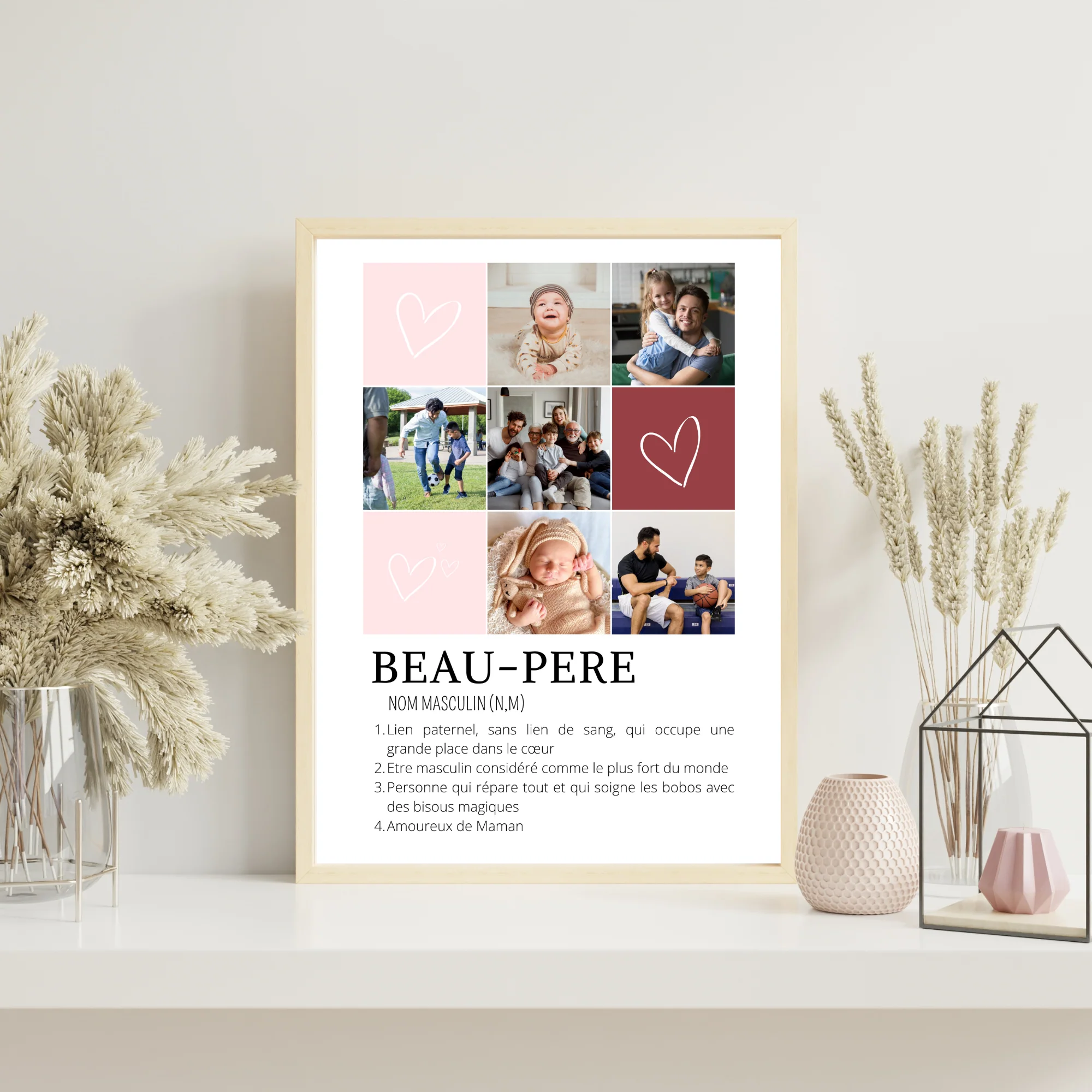 Affiche mosaïque photos pour beau-père - cadre photo beau-père personnalisée – Image 4