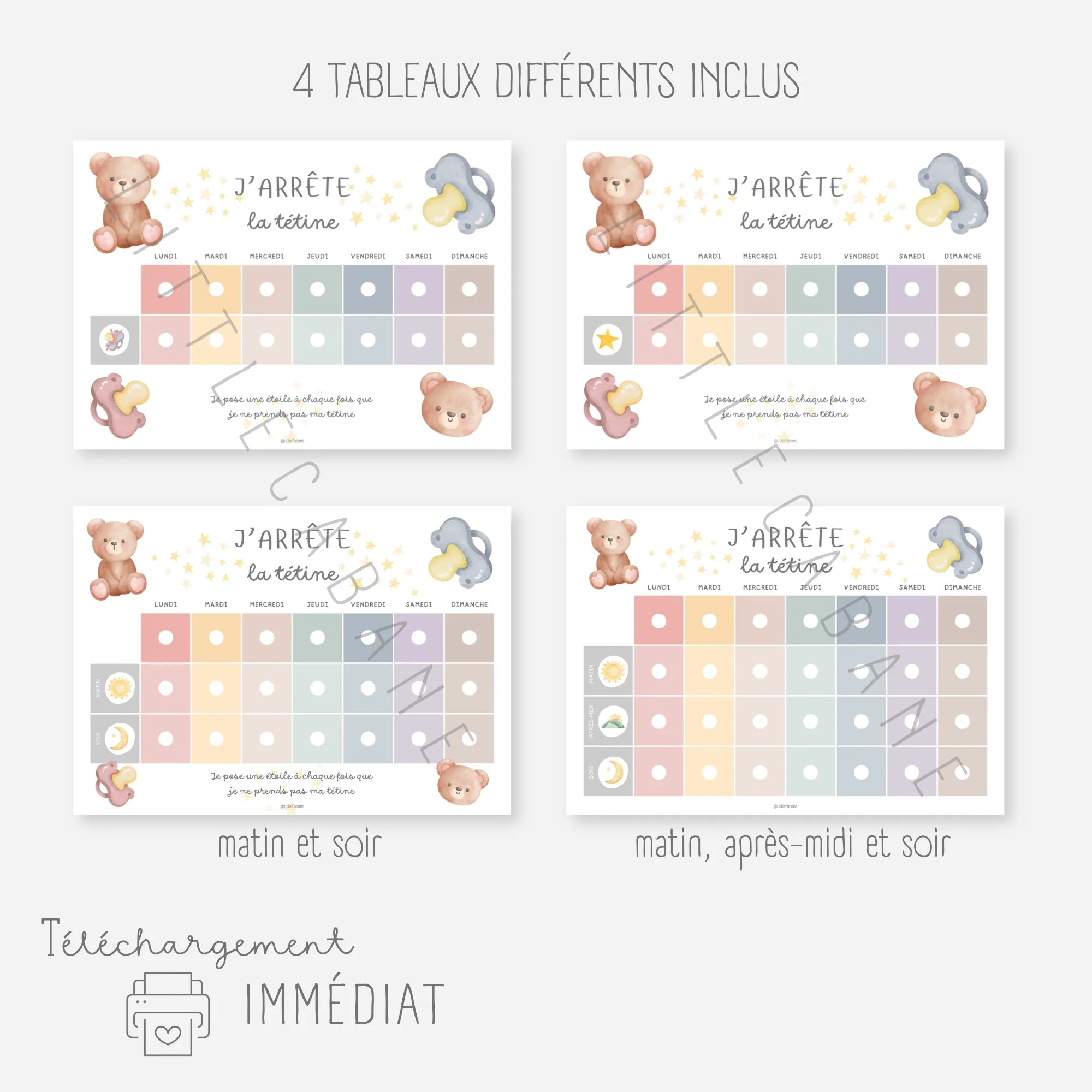 Tableau stop tétine - J'arrête la tétine – Image 4