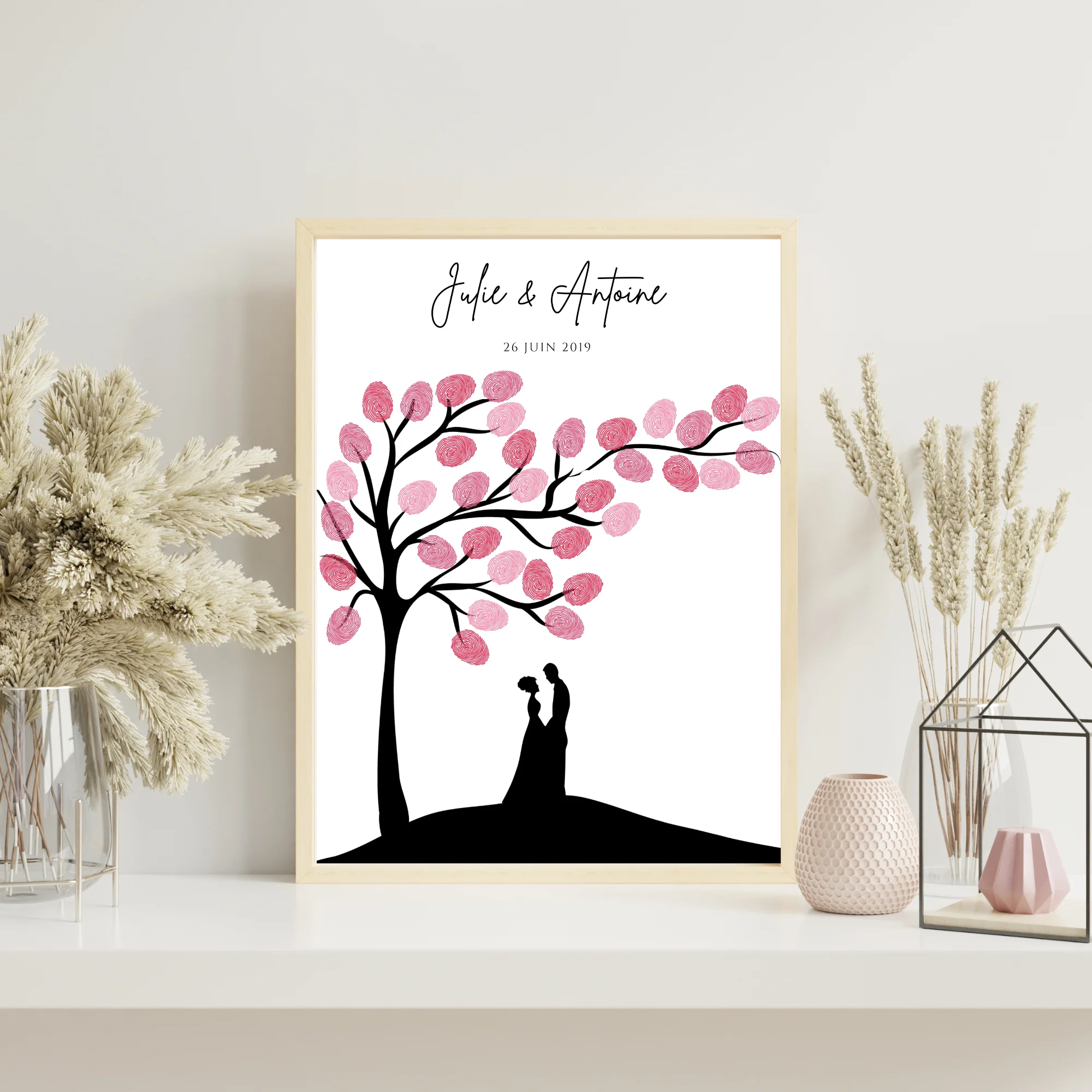 Arbre à empreintes personnalisé mariage / couple - Affiche à imprimer par le Temps des Paillettes – Image 4