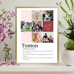 Affiche tonton personnalisée photos - cadeau personnalisé tonton par Le Temps des Paillettes