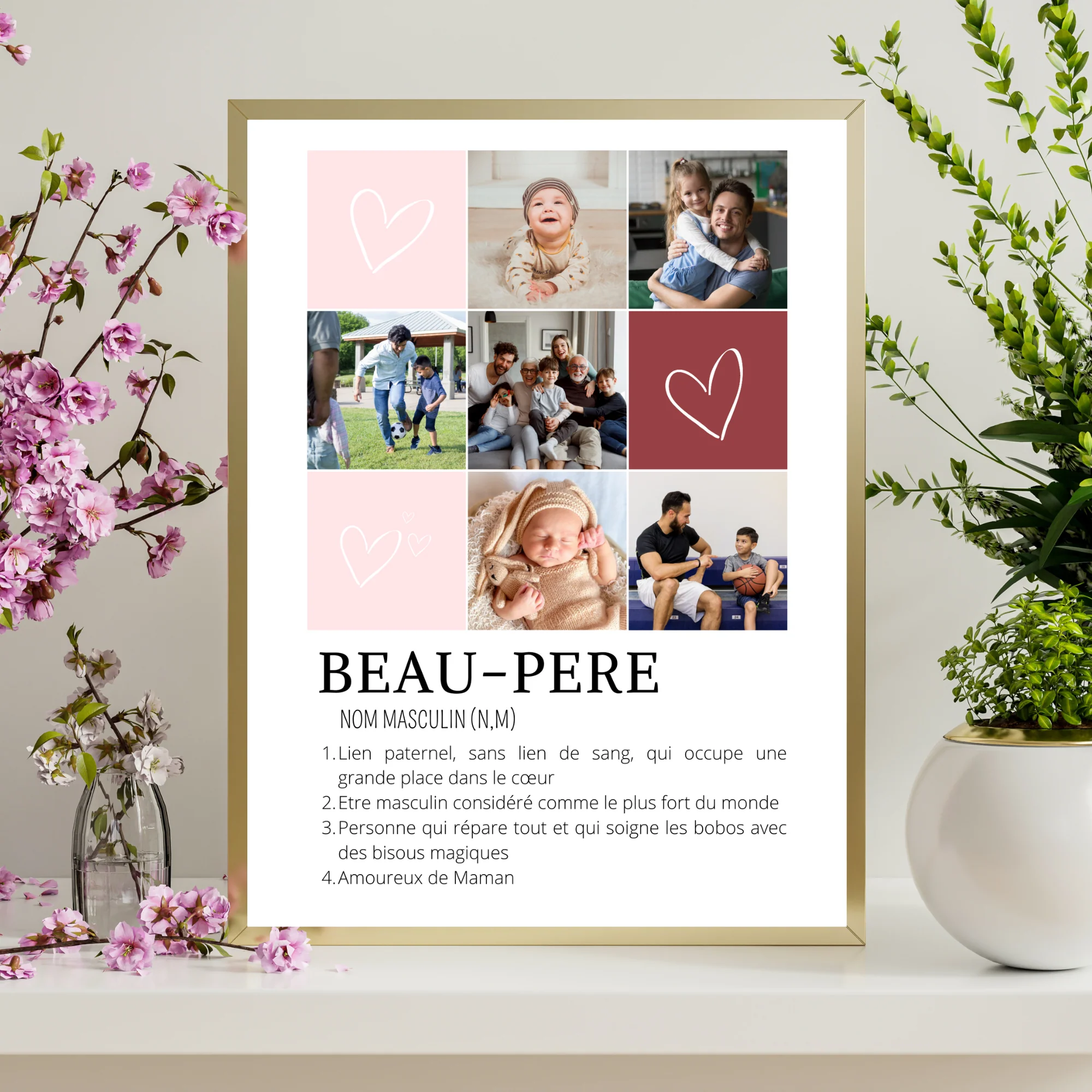 Affiche mosaïque photos pour beau-père - cadre photo beau-père personnalisée – Image 5