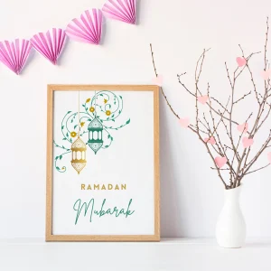 Affiche ramadan mubarak - affiche minimaliste islam par Le Temps des Paillettes