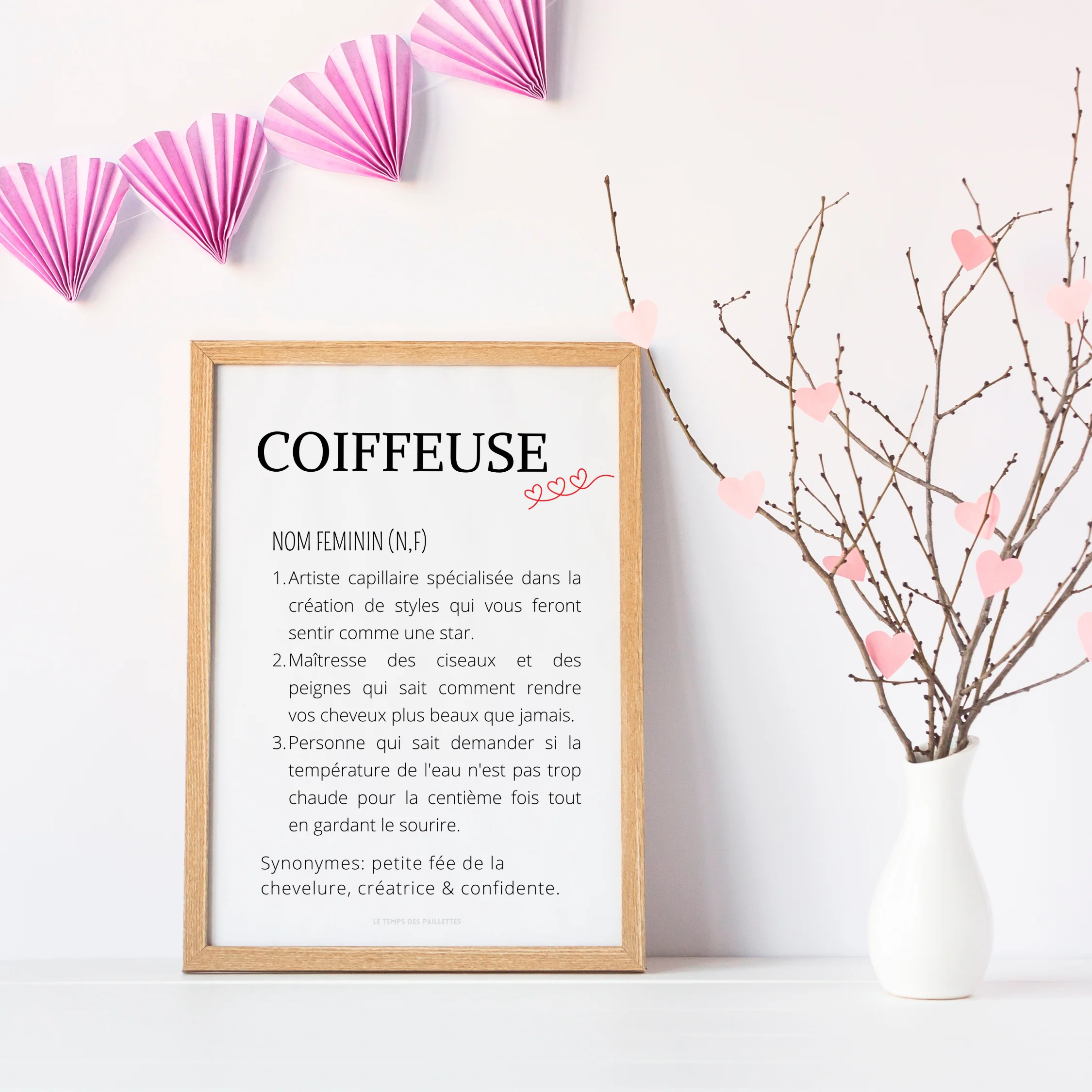 Affiche définition coiffeuse - Affiche minimalistes coiffeuse - Affiche salon de coiffure par Le Temps des Paillettes – Image 4