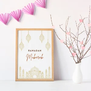 Affiche ramadan mubarak - affiche minimaliste islam par Le Temps des Paillettes