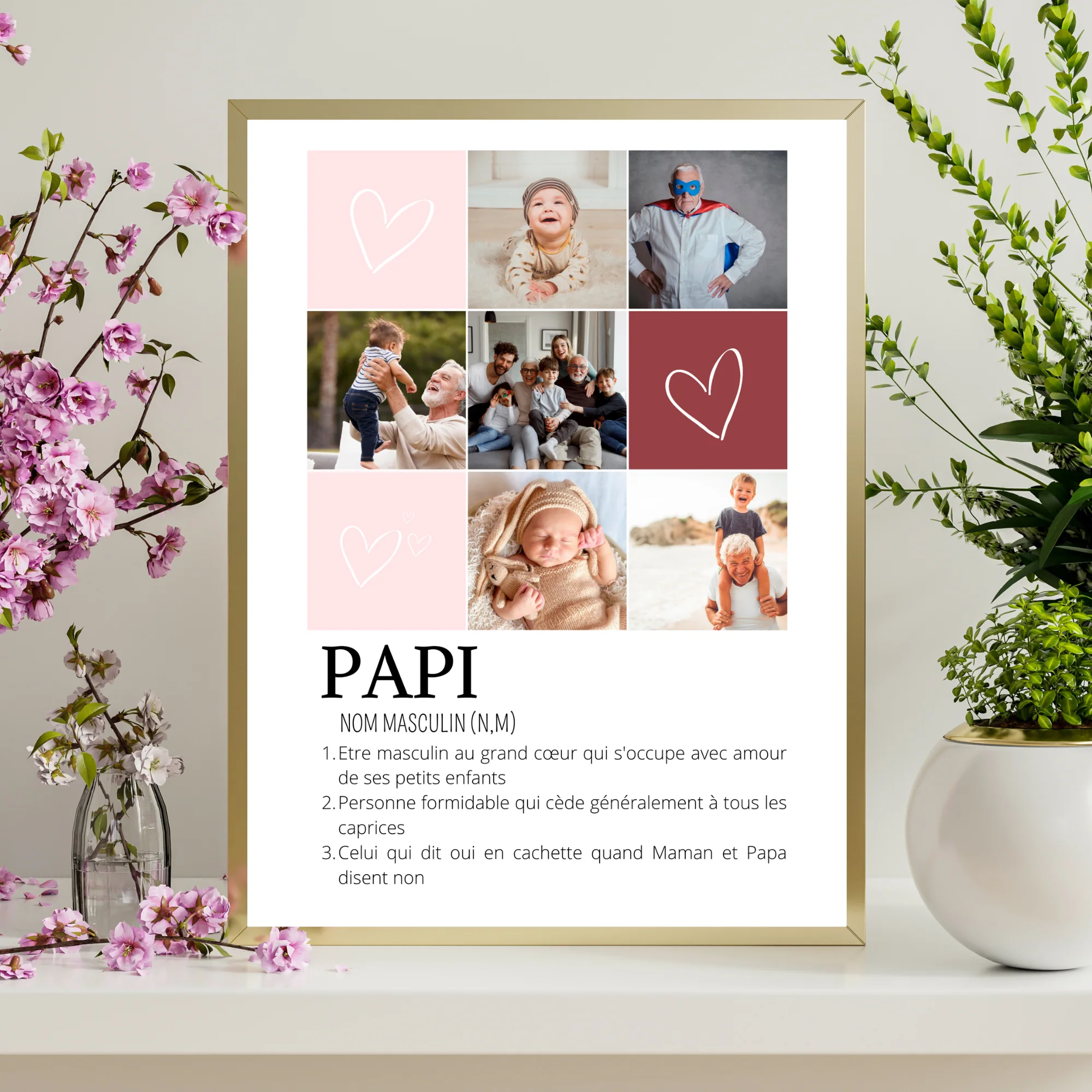 Affiche papi personnalisée photos - cadeau personnalisé papi par Le Temps des Paillettes – Image 4