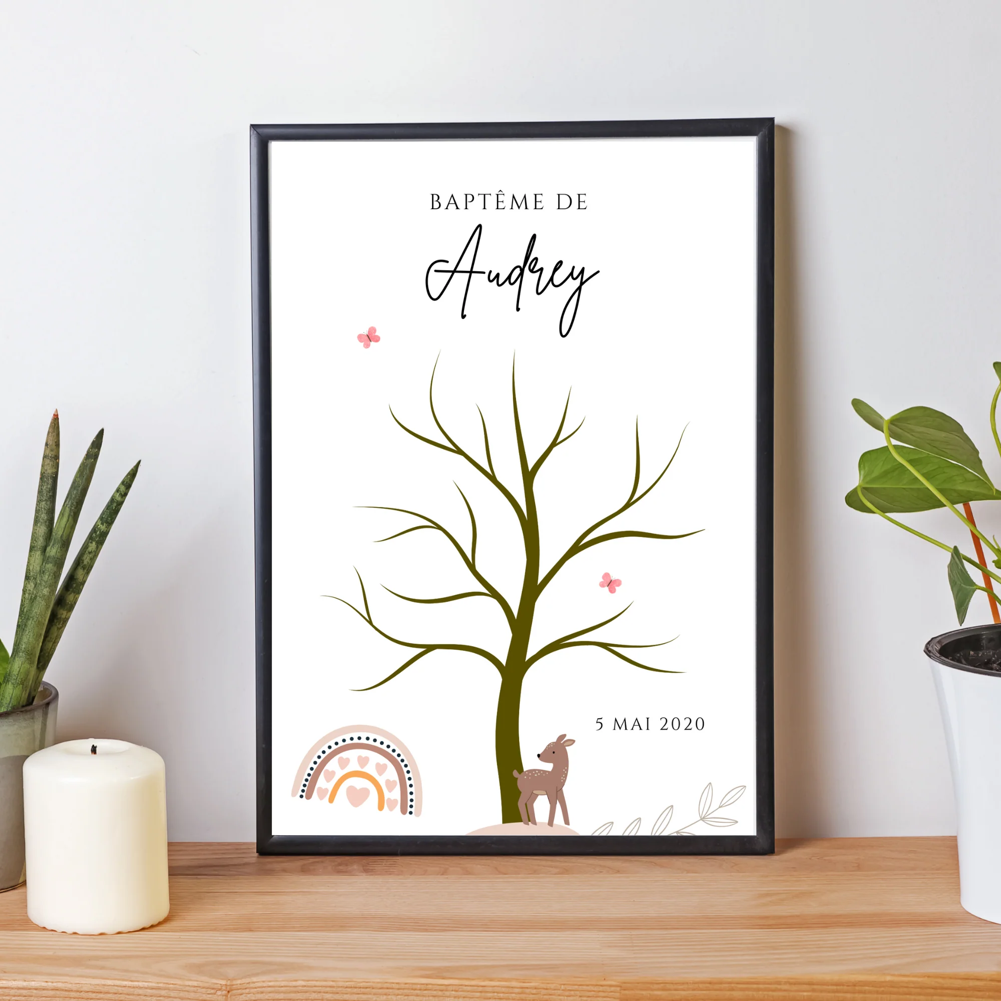 Arbre à empreintes bohème fille - Déco anniversaire personnalisé par le Temps des Paillettes – Image 4