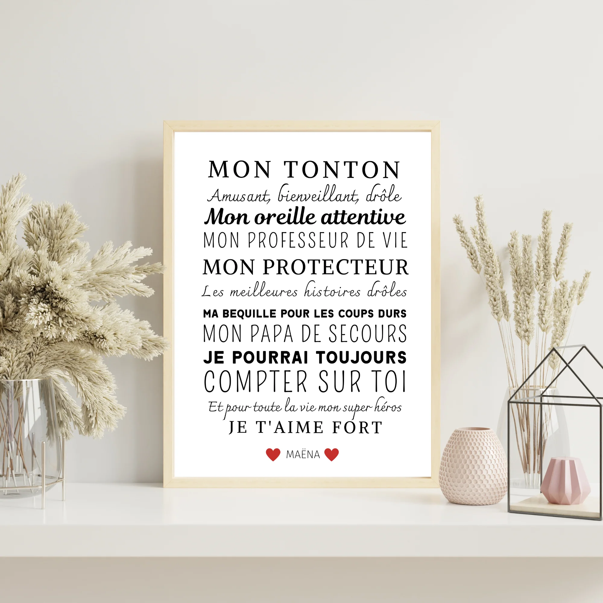 Affiche tonton personnalisée - cadeau personnalisé tonton par Le Temps des Paillettes – Image 4