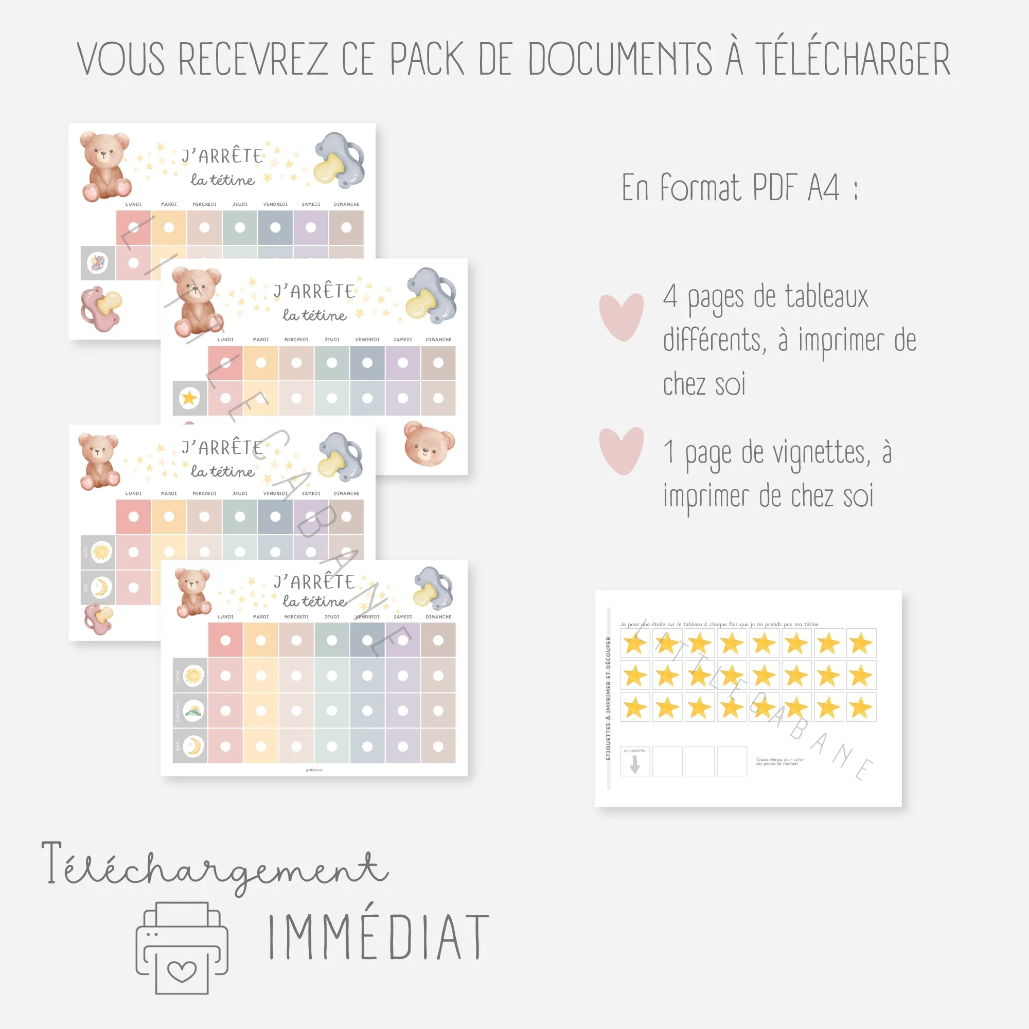 Tableau stop tétine - J'arrête la tétine – Image 5