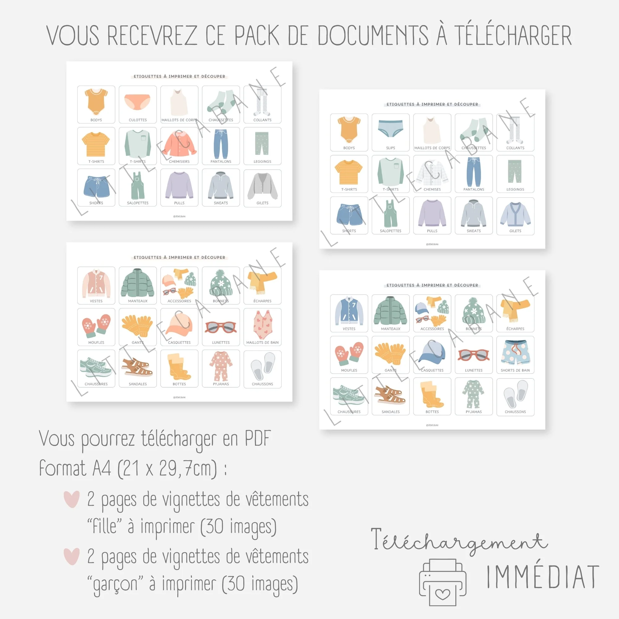 Etiquettes rangement des vĂȘtements enfant â Image 5