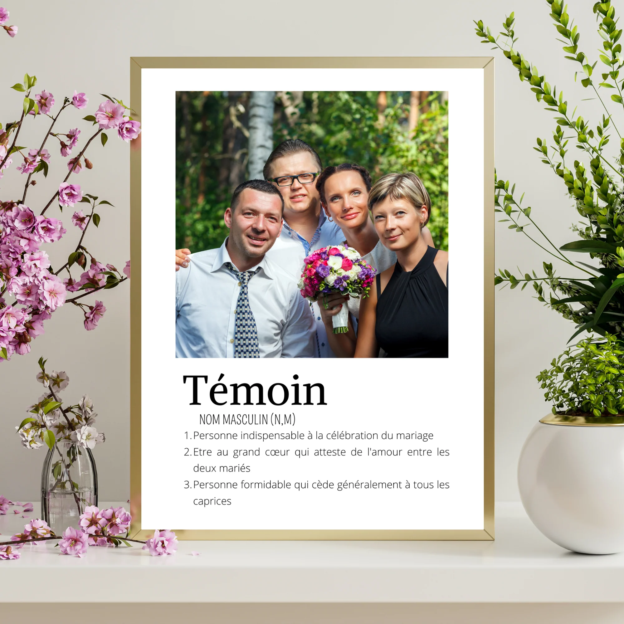 Affiche témoin personnalisée photos - cadeau personnalisé témoin par Le Temps des Paillettes – Image 5