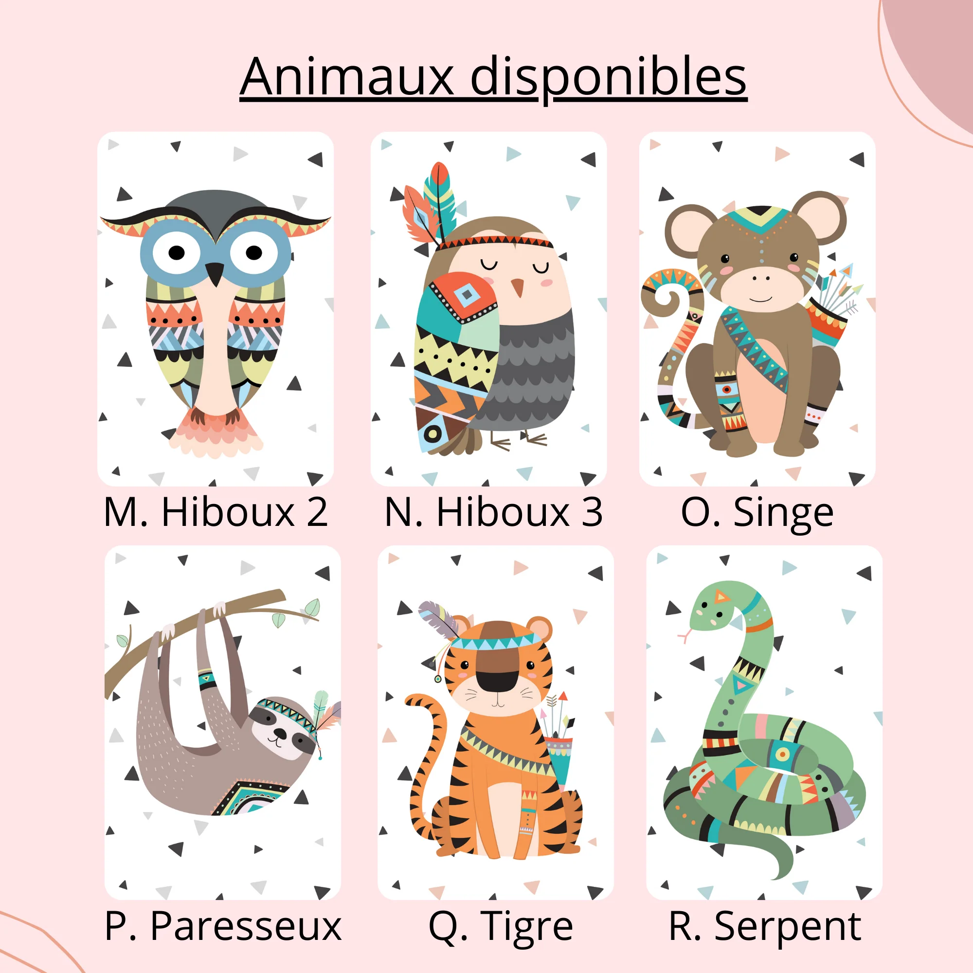 Trio affiches animaux de la Forêt et Jungle pour Chambre d'Enfant – Image 7