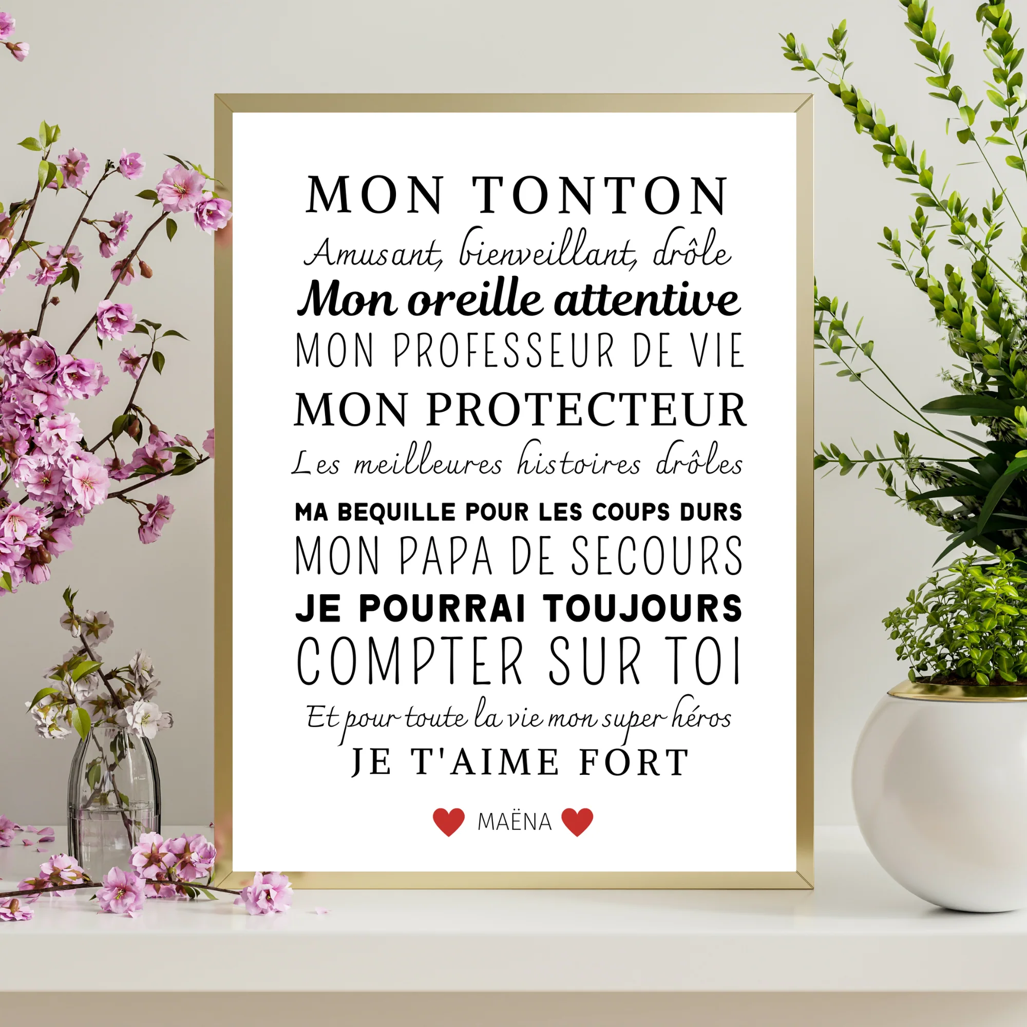 Affiche tonton personnalisée - cadeau personnalisé tonton par Le Temps des Paillettes – Image 5