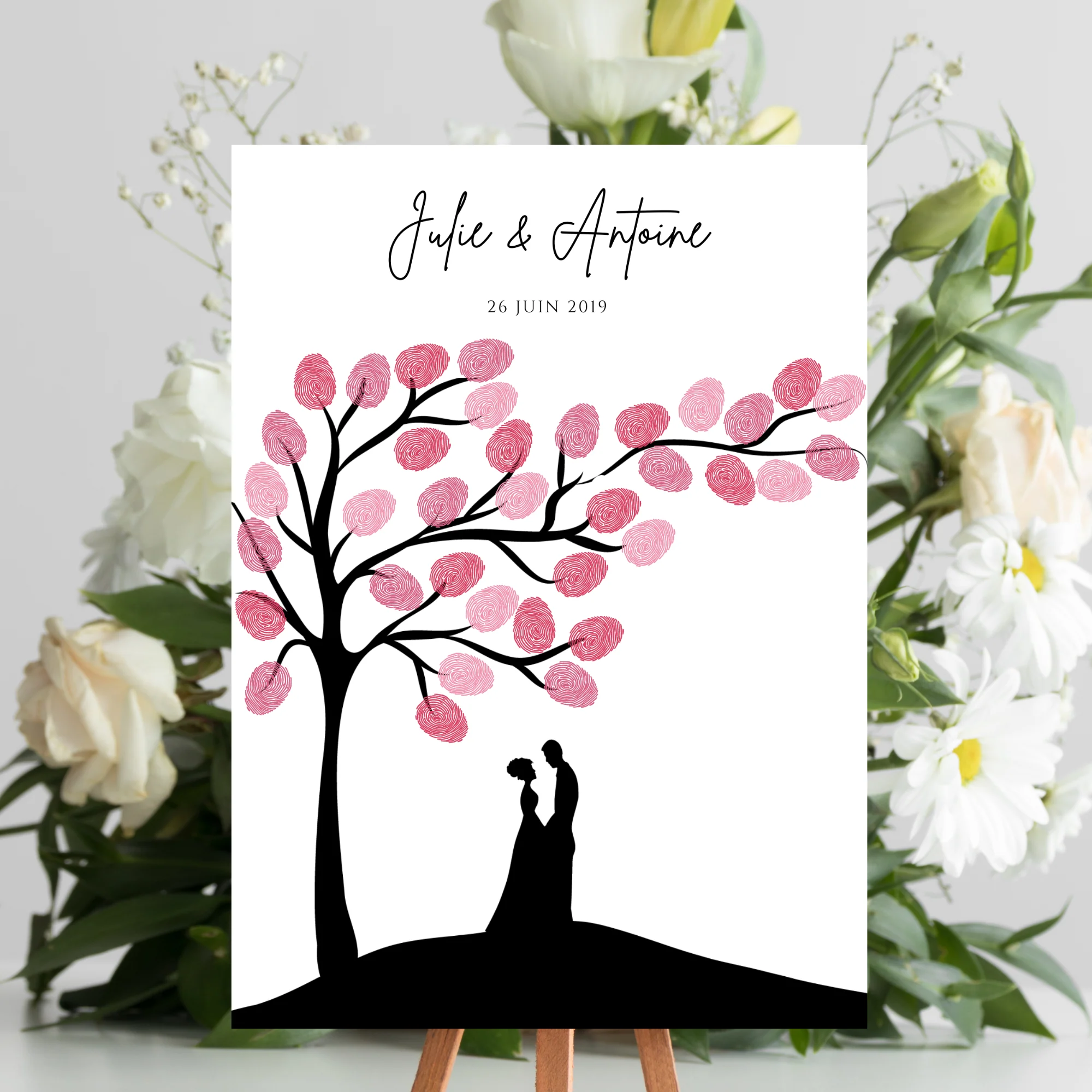 Arbre à empreintes personnalisé mariage / couple - Affiche à imprimer par le Temps des Paillettes – Image 5