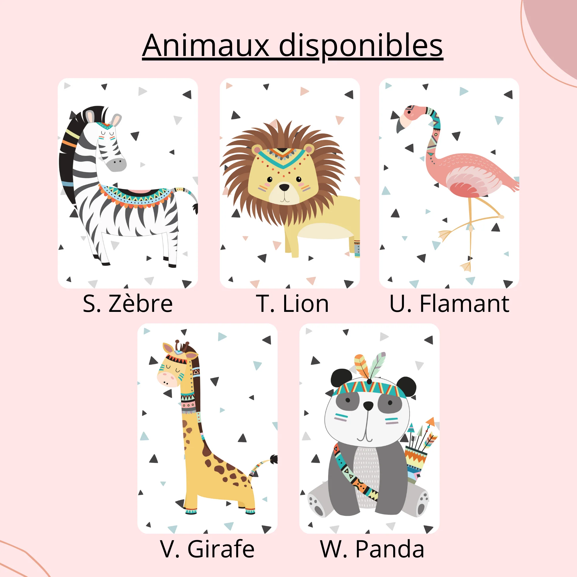 Trio affiches animaux de la Forêt et Jungle pour Chambre d'Enfant – Image 8